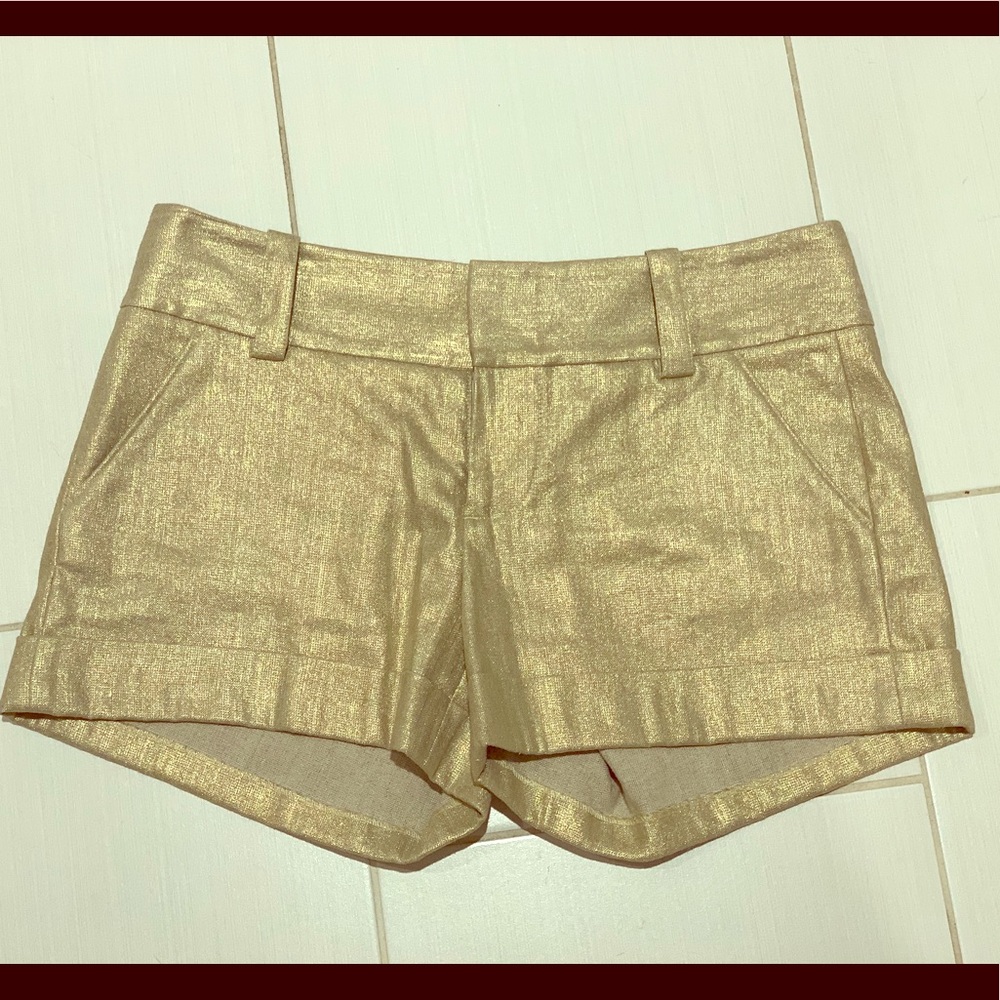 Alice + Olivia Gold Shorts